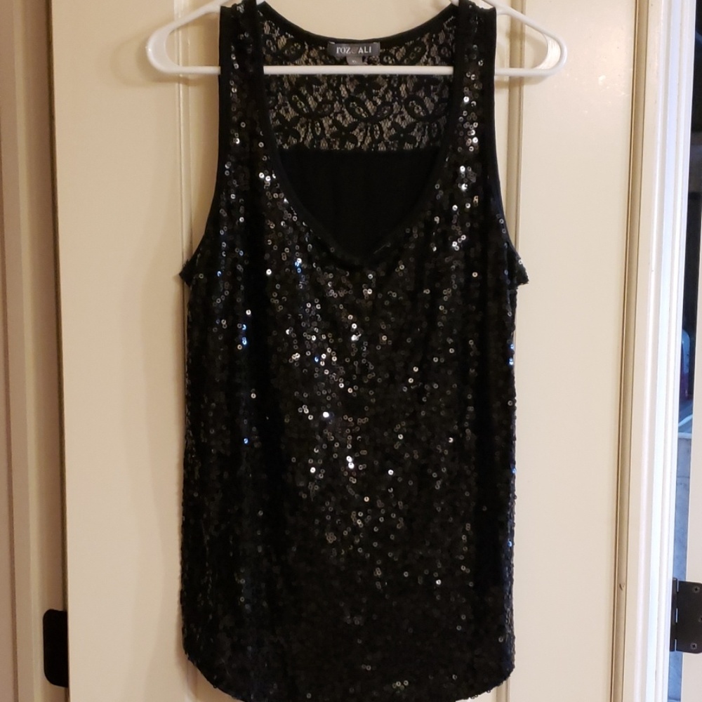 Black blingy top